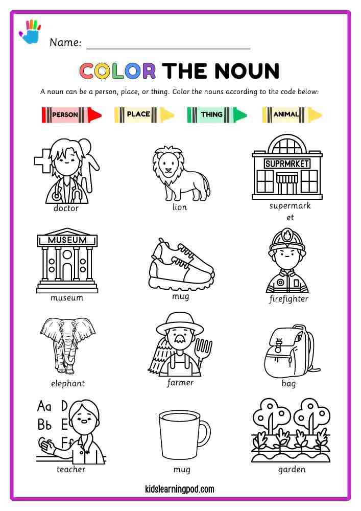 Common and Proper Nouns Worksheets | Kids Learning Pod